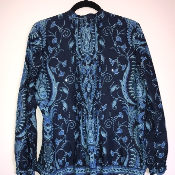 Talbots Paisley Boho Shirt Size Large Petite​​​ - Picture 6 of 6